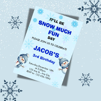 Invitation Carton d'invitation d'anniversaire bonhomme de nei