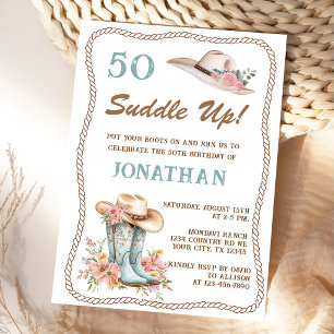 Invitation Carton d'invitation d'anniversaire Bottes et chape