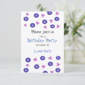 Invitation Carton d'invitation d'anniversaire Boutons et Ruba (Debout devant)