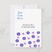 Invitation Carton d'invitation d'anniversaire Boutons et Ruba (Dos)