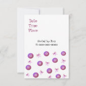 Invitation Carton d'invitation d'anniversaire Boutons et Ruba (Dos)