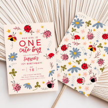 Carton d'invitation d'anniversaire coccinelle | Un