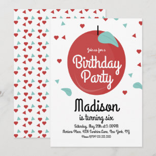 Invitation Carton d'invitation d'anniversaire coeurs confetti