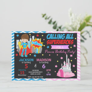 Invitation Carton d'invitation d'anniversaire commun de Super