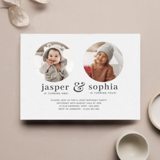 Invitation Carton d'invitation d'anniversaire conjoint avec p