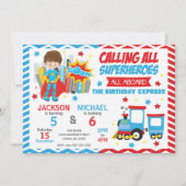 Invitation Carton d'invitation d'anniversaire conjoint Super- (Devant)