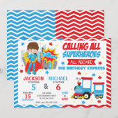 Invitation Carton d'invitation d'anniversaire conjoint Super- (Devant / Derrière)