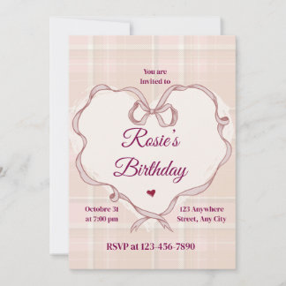 Invitation Carton d'invitation d'anniversaire Coquette à ruba