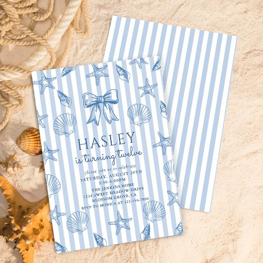 Invitation Carton d'invitation d'anniversaire Coquette Seashe