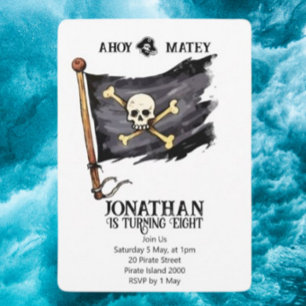 Invitation Carton d'invitation d'anniversaire Crâne de bateau