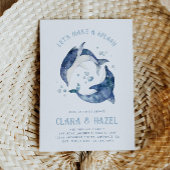 Invitation Carton d'invitation d'anniversaire dauphin à peint