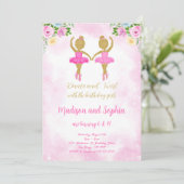 Invitation Carton d'invitation d'anniversaire de ballerine (Debout devant)