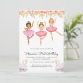 Invitation Carton d'invitation d'anniversaire de ballerine en (Debout devant)