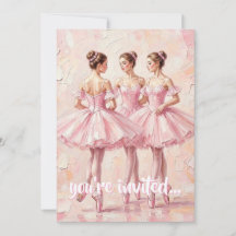 carton d'invitation d'anniversaire de ballerine ro