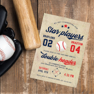 Invitation Carton d'invitation d'anniversaire de baseball pou