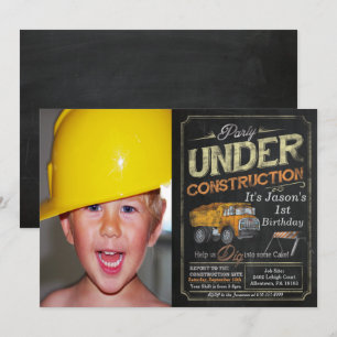 Invitation Carton d'invitation d'anniversaire de camion à ben