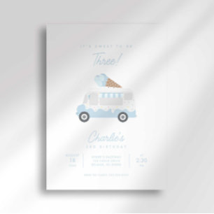 Invitation Carton d'invitation d'anniversaire de camion de gl