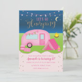 Invitation Carton d'invitation d'anniversaire de camping pour (Debout devant)
