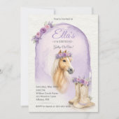 Invitation Carton d'invitation d'anniversaire de cheval flora (Devant)