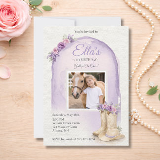 Invitation Carton d'invitation d'anniversaire de cheval flora
