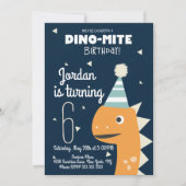 Invitation Carton d'invitation d'anniversaire de dinosaure or (Devant)