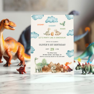Invitation Carton d'invitation d'anniversaire de dinosaure St