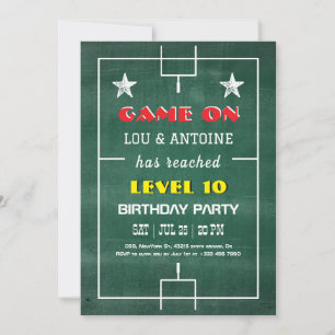 Invitation Carton d'invitation d'anniversaire de Fatball Game