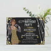 Invitation Carton d'invitation d'anniversaire de fille Africa (Debout devant)