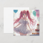 Invitation Carton d'invitation d'anniversaire de fille d'anim (Devant / Derrière)