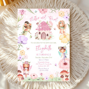 Invitation Carton d'invitation d'anniversaire de fille fée pa