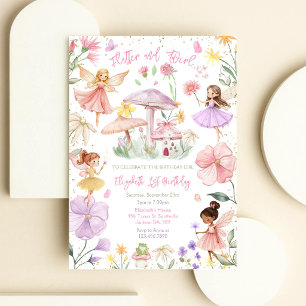 Invitation Carton d'invitation d'anniversaire de fille fée pa