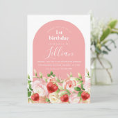 Invitation Carton d'invitation d'anniversaire de fille Fraise (Debout devant)