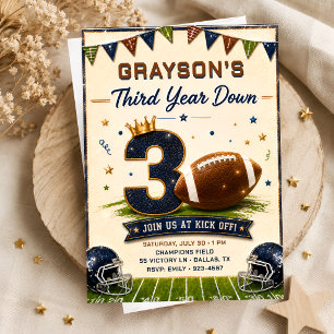 Invitation Carton d'invitation d'anniversaire de football Tro