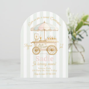 Invitation Carton d'invitation d'anniversaire de glace pastel