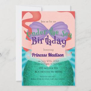 Invitation Carton d'invitation d'anniversaire de la princesse