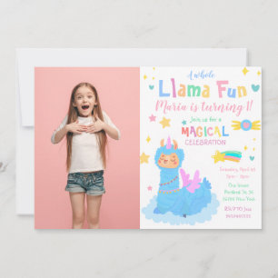 Invitation Carton d'invitation d'anniversaire de lama Llamaco