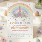 Invitation Carton d'invitation d'anniversaire de licorne magi