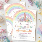Invitation Carton d'invitation d'anniversaire de licorne magi
