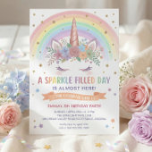 Invitation Carton d'invitation d'anniversaire de licorne magi