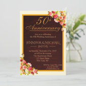 Invitation Carton d'invitation d'anniversaire de mariage au b (Debout devant)