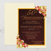 Invitation Carton d'invitation d'anniversaire de mariage au b (Devant / Derrière)