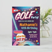 Invitation Carton d'invitation d'anniversaire de Mini Golf |  (Debout devant)