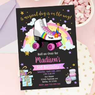 Invitation Carton d'invitation d'anniversaire de patin à roul