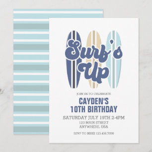 Invitation Carton d'invitation d'anniversaire de plage de pla