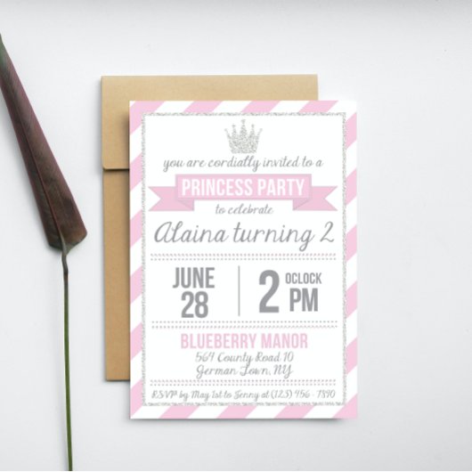 Invitation Carton d'invitation d'anniversaire de princesse de