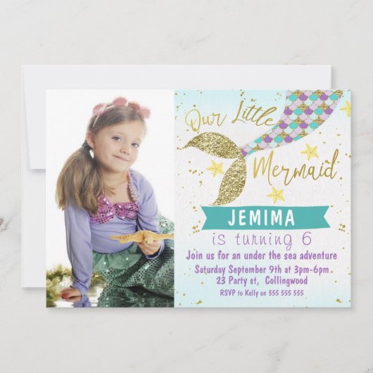 Invitation Carton d'invitation d'anniversaire de queue de sir (Devant)