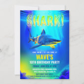 Invitation Carton d'invitation d'anniversaire de requin de né (Devant)