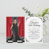 Invitation Carton d'invitation d'anniversaire de robe élégant (Debout devant)