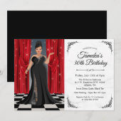 Invitation Carton d'invitation d'anniversaire de robe élégant (Devant / Derrière)