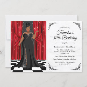 Invitation Carton d'invitation d'anniversaire de robe élégant